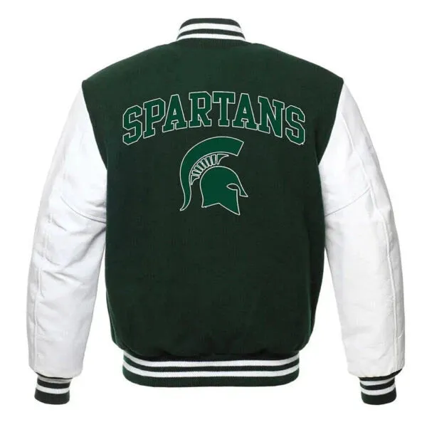 Michigan State Spartans Green And White Varsity Jacket