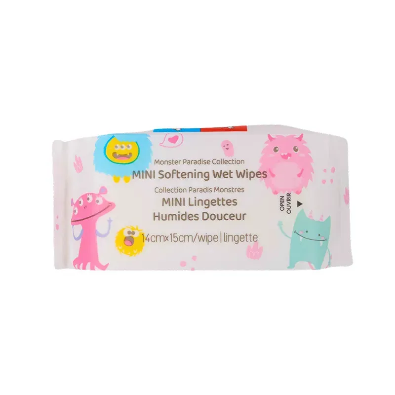 Monster Paradise Collection MINI Softening Wet Wipes (8 Wipes x 8 Pack)