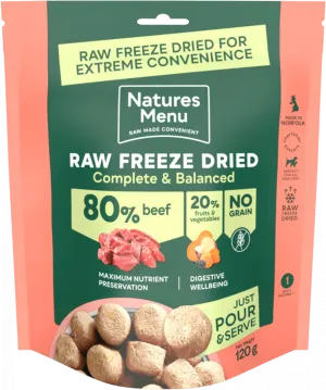 Natures Menu Raw Freeze Dried Complete and Balanced 80/20 Beef