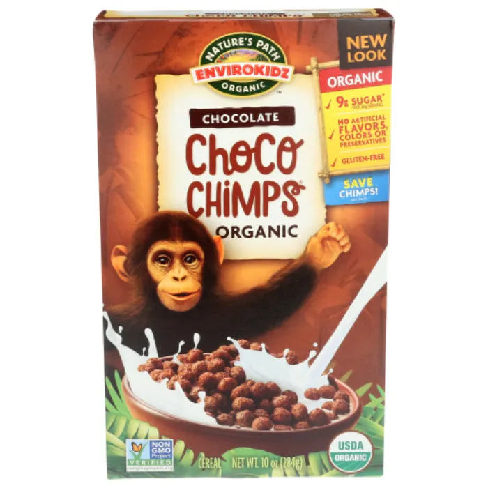 Nature's Path - Cereal Gluten-Free Chocolate Choco Chimps, 10 OZ (Pack of 12)