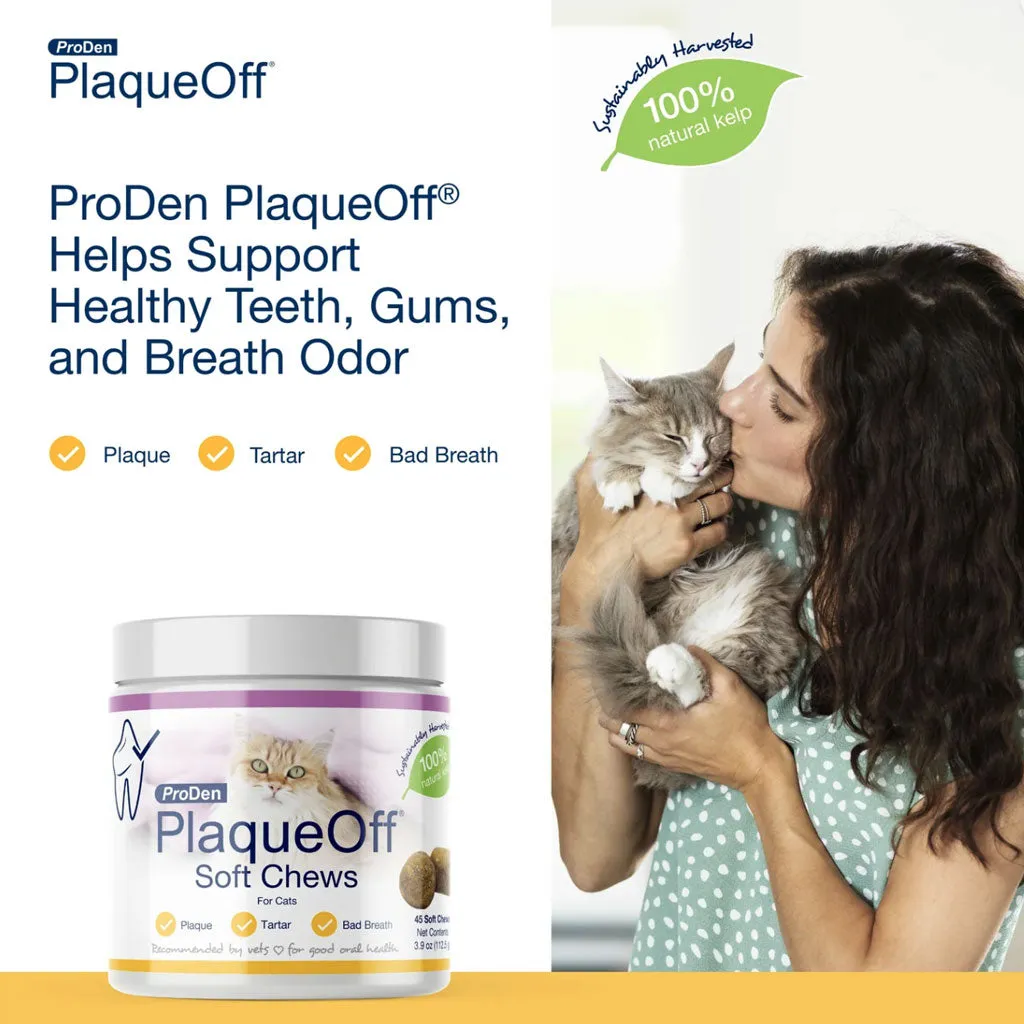 NaturVet Proden PlaqueOff Soft Chews for Cats, 45 count