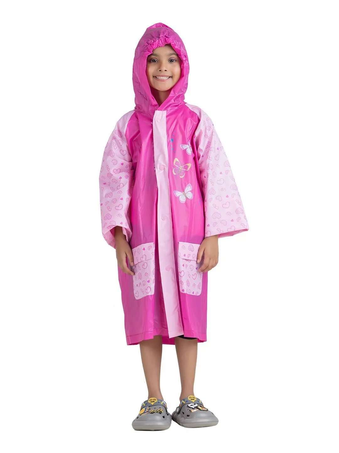 Pink Butterfly Raincoat for Girls