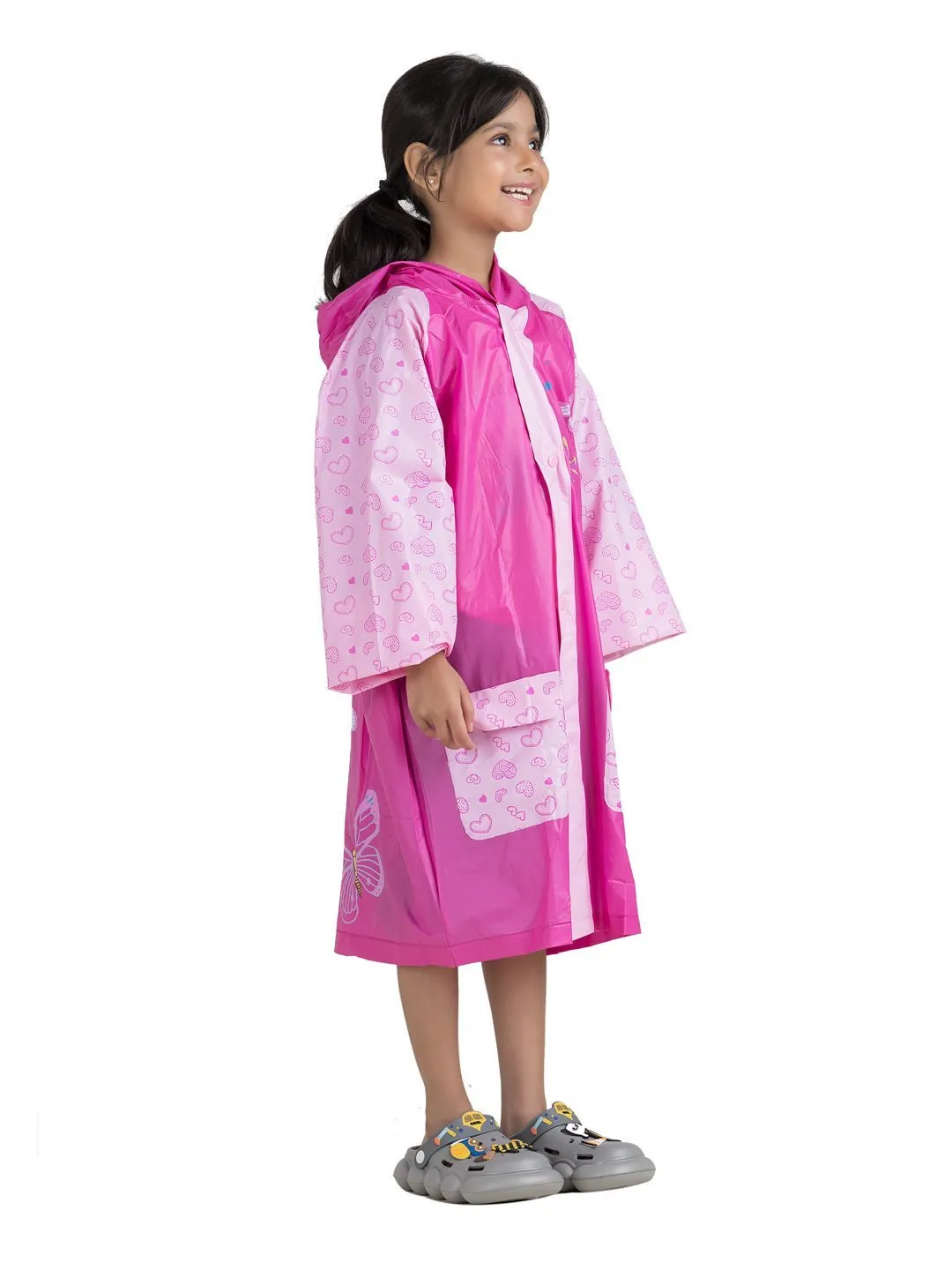 Pink Butterfly Raincoat for Girls