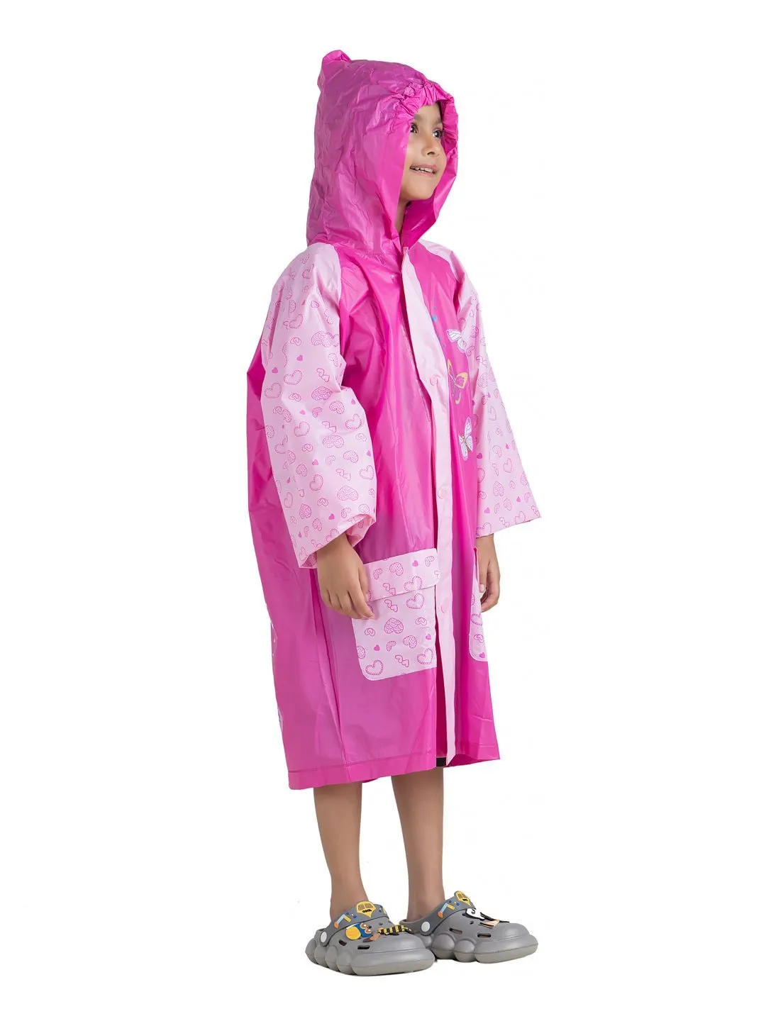 Pink Butterfly Raincoat for Girls