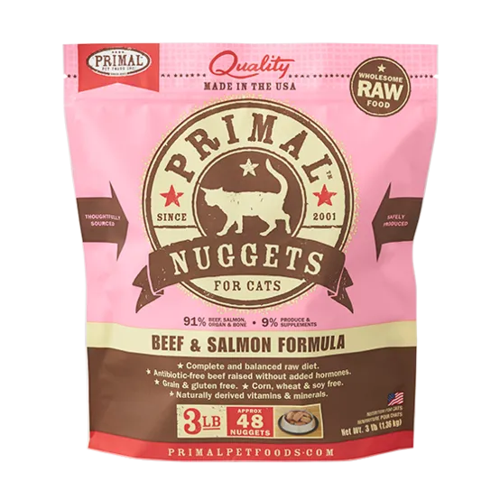 Primal Beef & Salmon Nuggets Frozen Cat Food