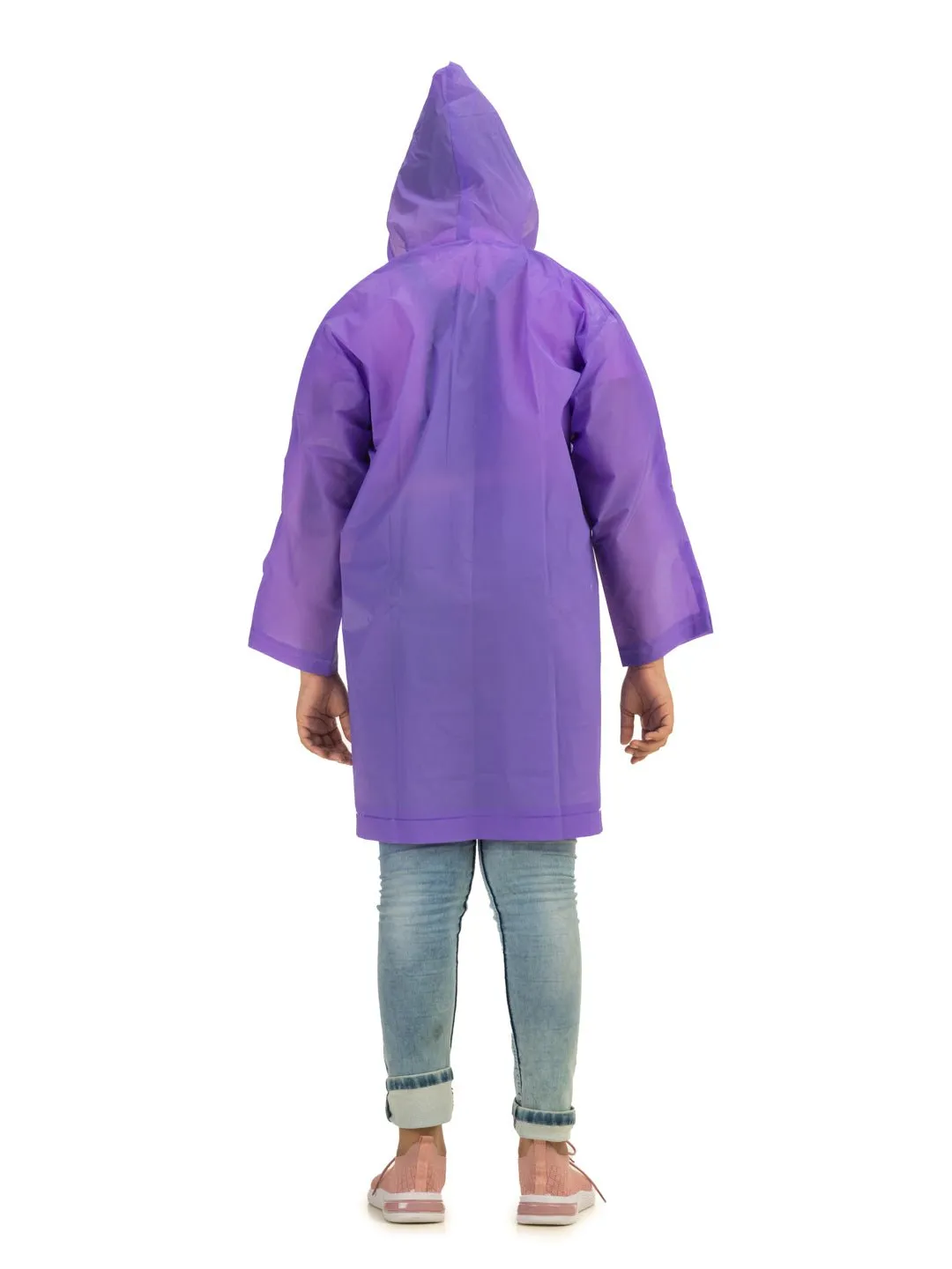Purple Splash Waterproof Hooded Raincoat for Girls