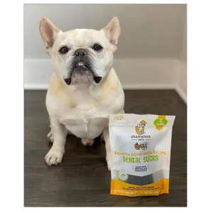 Shameless Pets Banana Bone-anza Dental Sticks for Dogs, 7.2oz