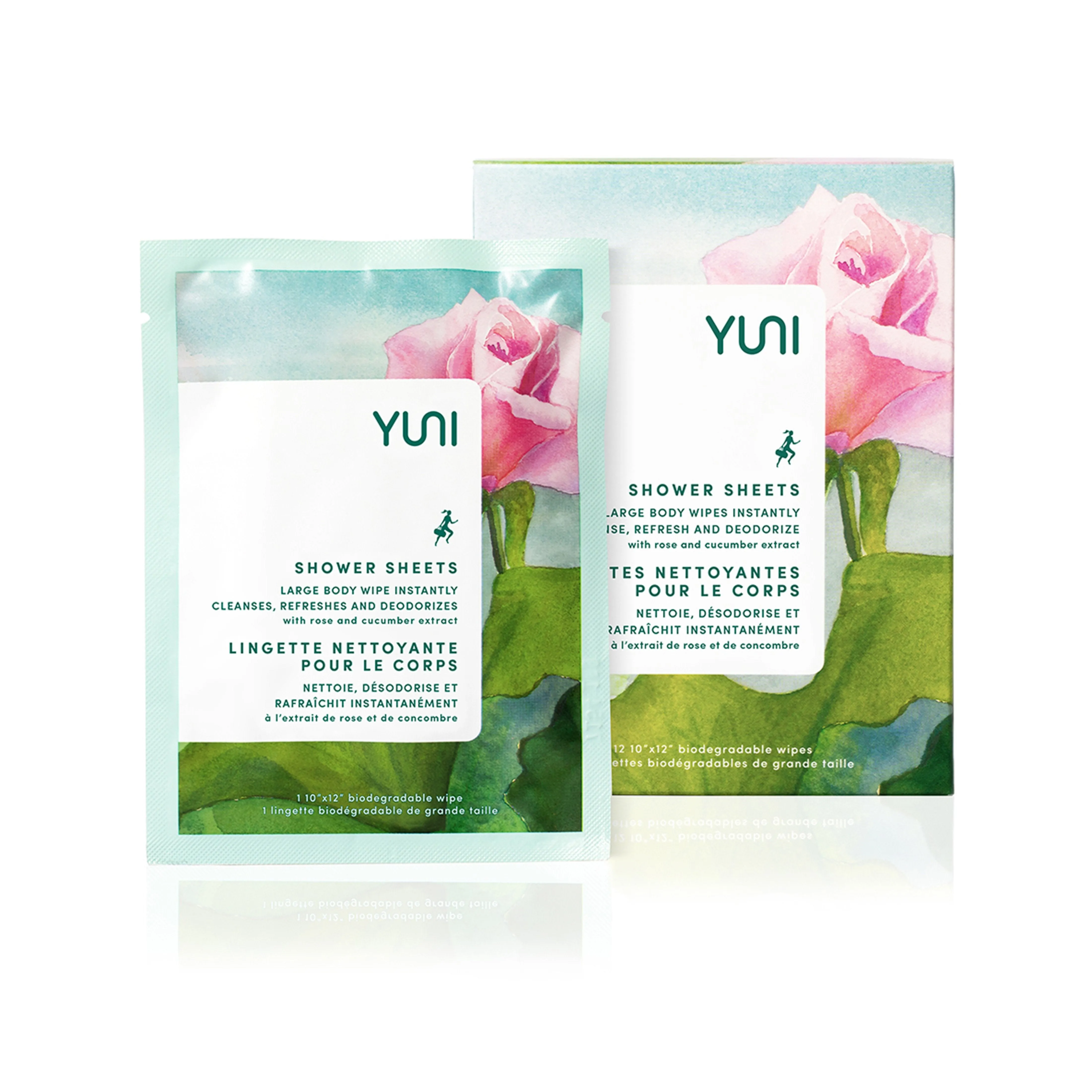 Shower Sheets Large Body Wipes with Rose & Cucumber