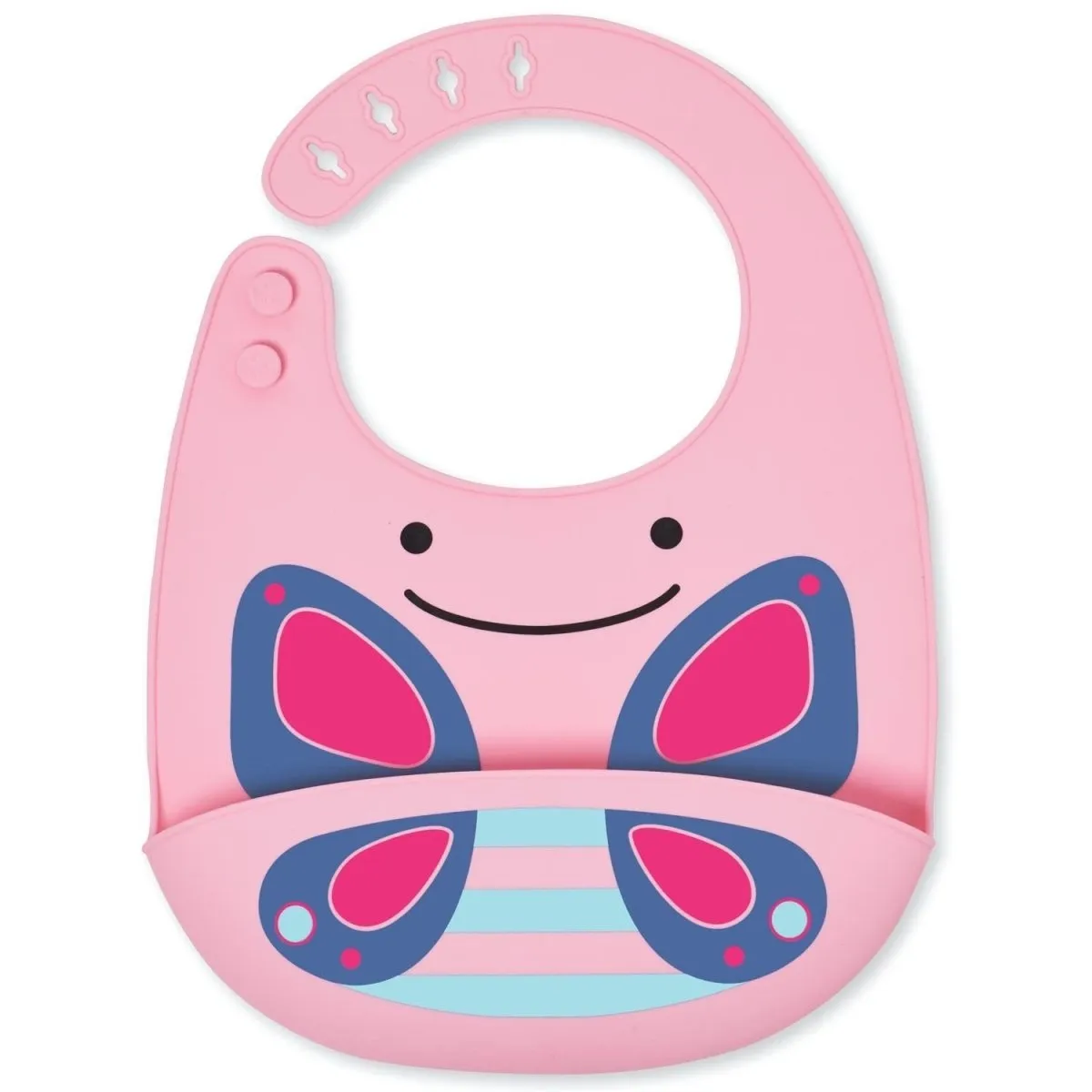 Skip Hop Zoo Fold & Go Silicone Bib- Butterfly