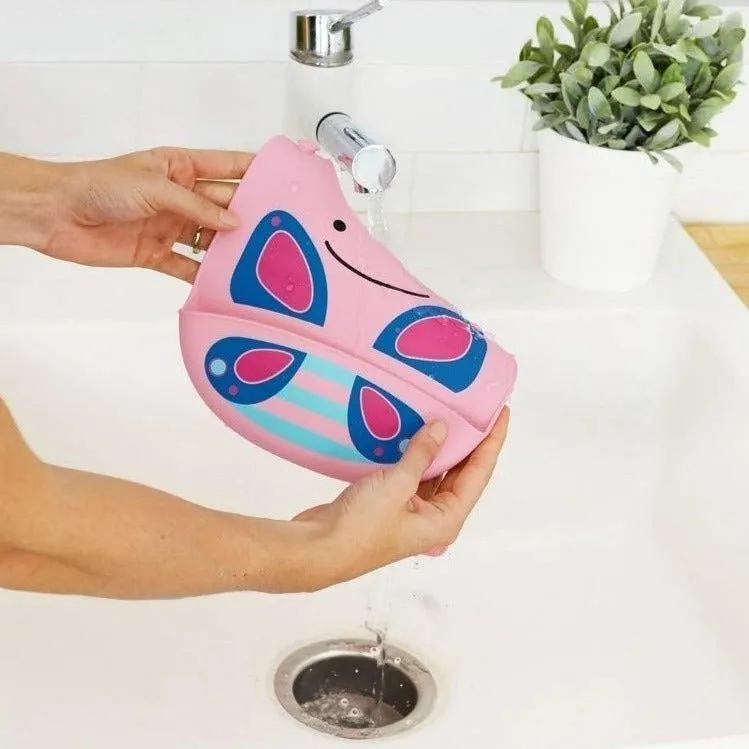 Skip Hop Zoo Fold & Go Silicone Bib- Butterfly