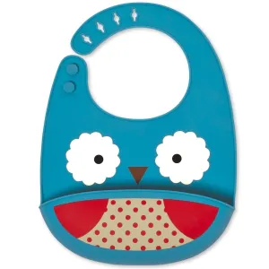 Skip Hop Zoo Fold & Go Silicone Bib- Owl