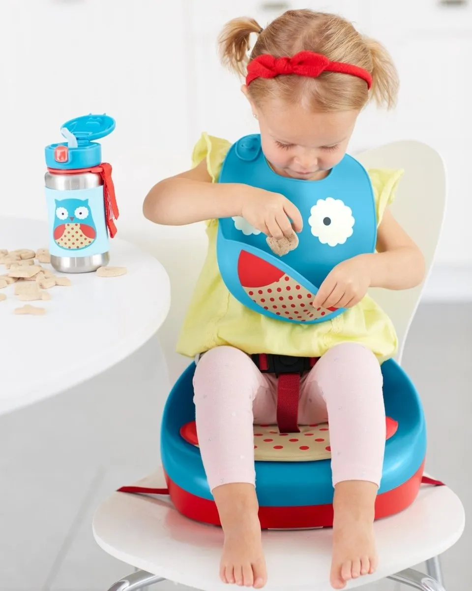 Skip Hop Zoo Fold & Go Silicone Bib- Owl