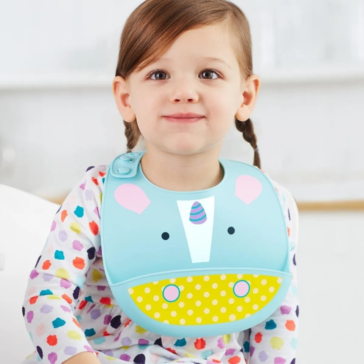 Skip Hop Zoo Fold & Go Silicone Bib - Unicorn