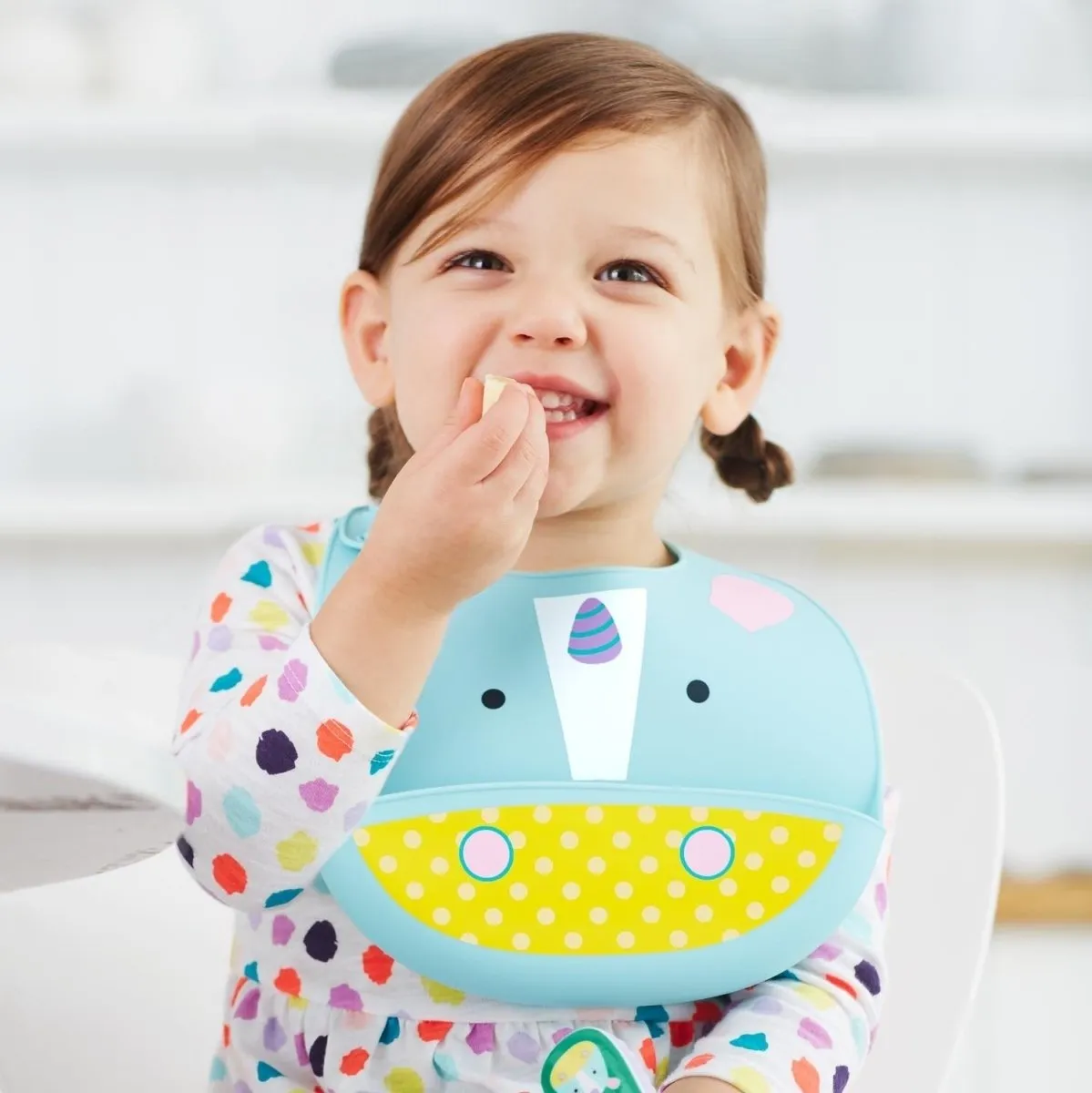 Skip Hop Zoo Fold & Go Silicone Bib - Unicorn