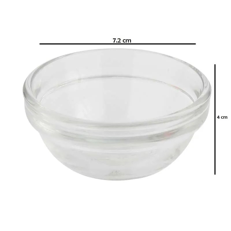 Stackable Bowls Clear Glass Tableware | Set of 6 | 3 x 2 inches | 75ml