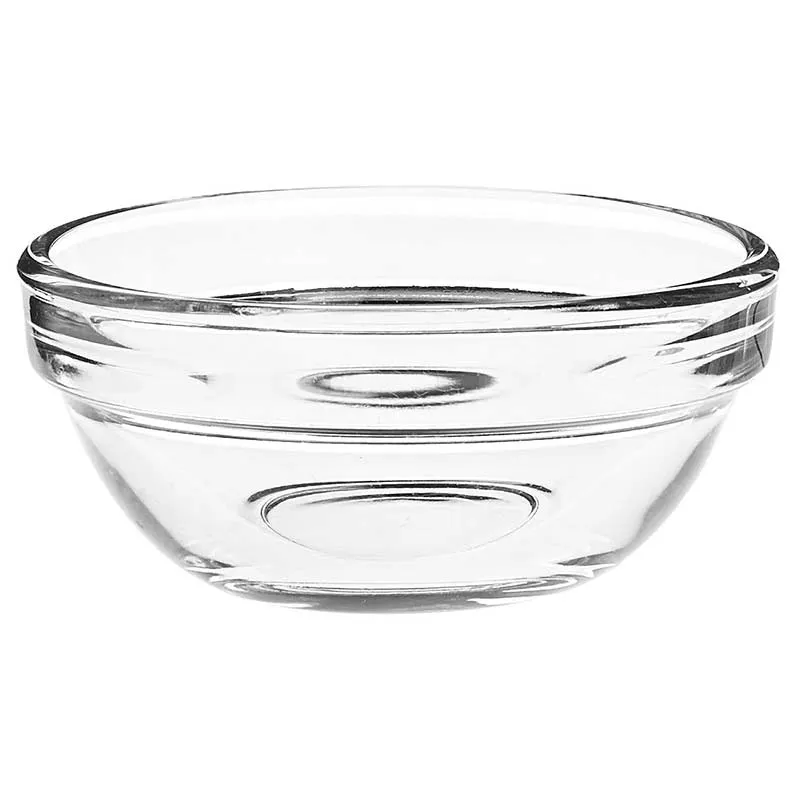 Stackable Bowls Clear Glass Tableware | Set of 6 | 3 x 2 inches | 75ml