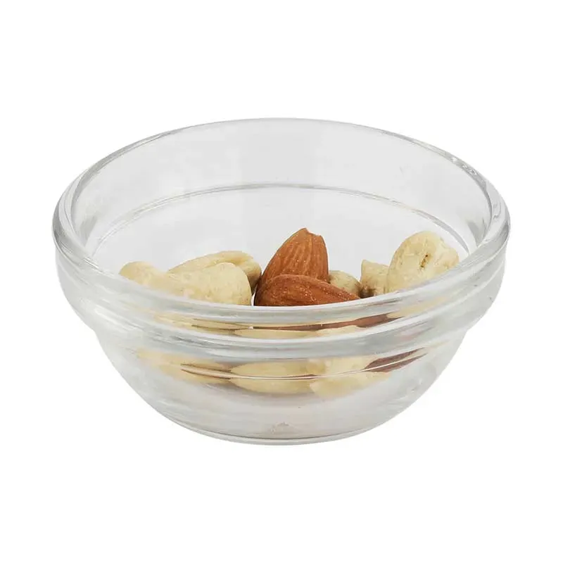 Stackable Bowls Clear Glass Tableware | Set of 6 | 3 x 2 inches | 75ml