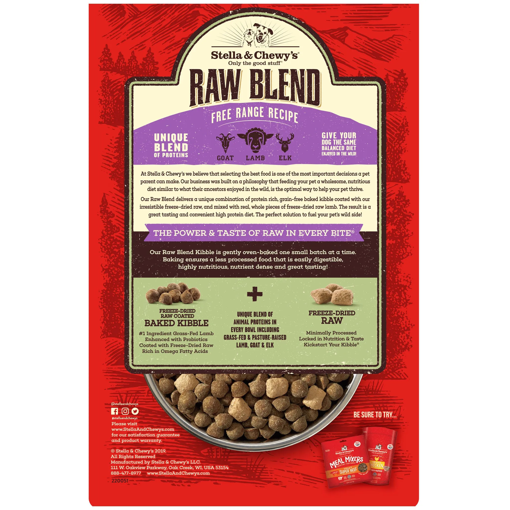 Stella & Chewy's Free Range Raw Blend Dog Kibble