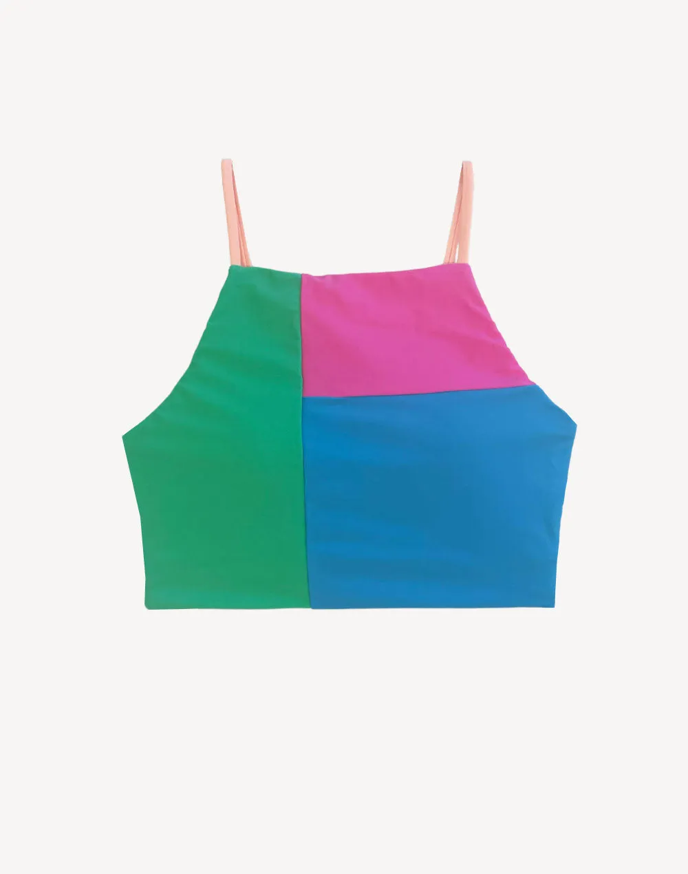 Surf City Colourblock High Neck Bikini Top
