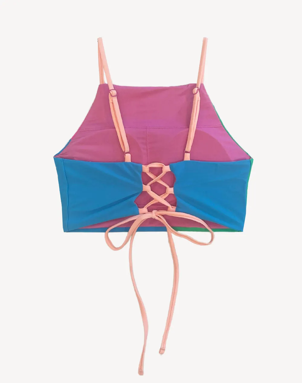 Surf City Colourblock High Neck Bikini Top