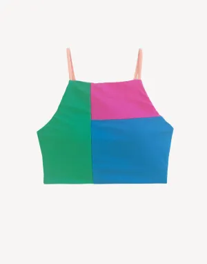 Surf City Colourblock High Neck Bikini Top
