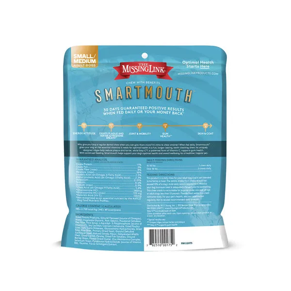 The Missing Link Smartmouth Dental Dog Chews, Small/Medium, 28-count
