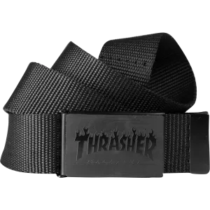 Thrasher Flames Web Belt Black Tonal