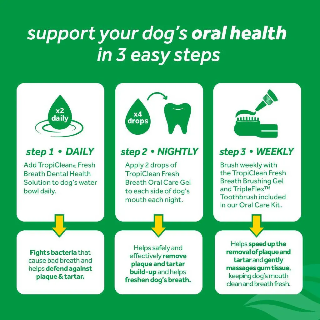 Tropiclean Fresh Breath Oral Car Clean Teeth Peanut Butter Flavored Gel for Dogs