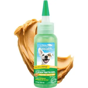 Tropiclean Fresh Breath Oral Car Clean Teeth Peanut Butter Flavored Gel for Dogs