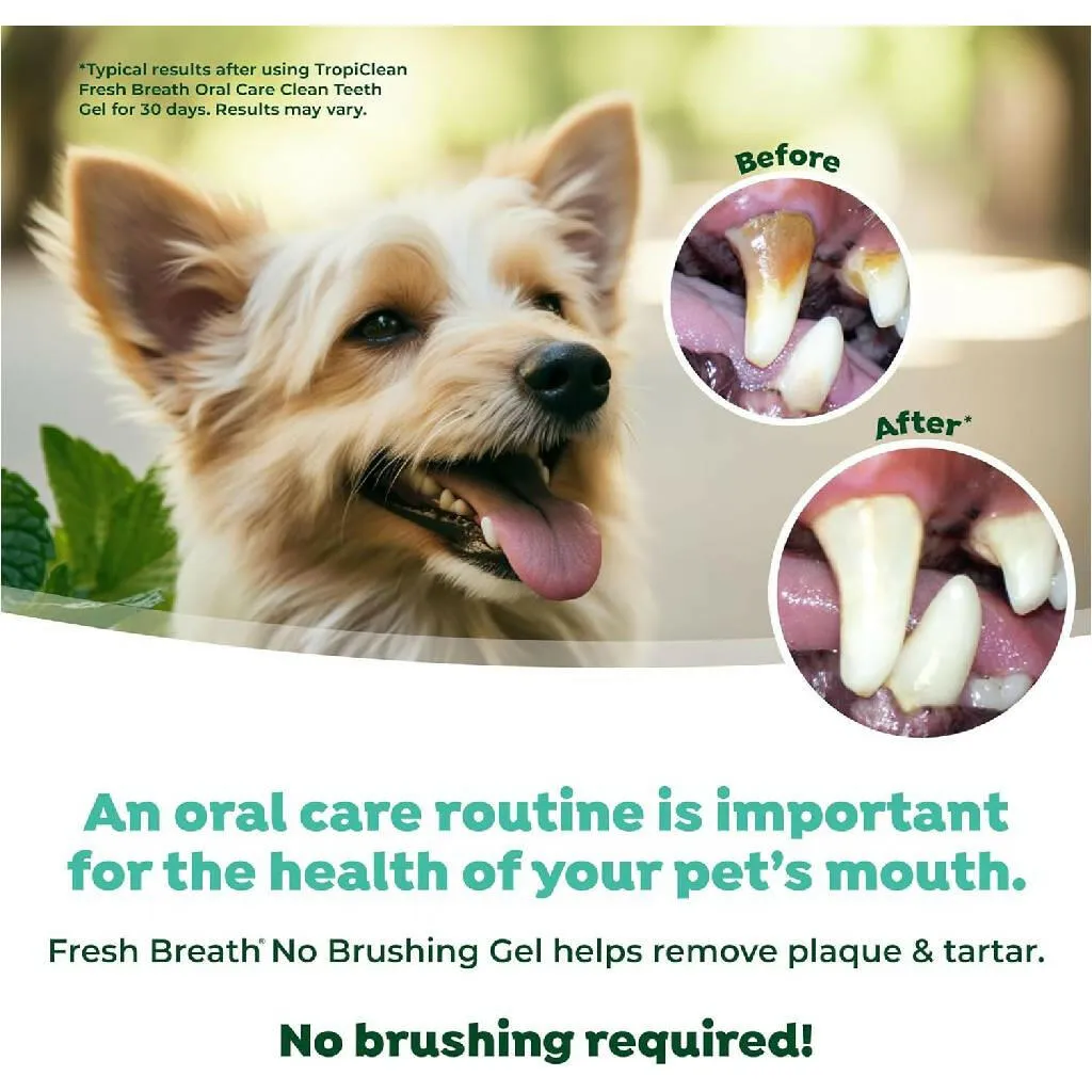 Tropiclean Fresh Breath Oral Car Clean Teeth Peanut Butter Flavored Gel for Dogs