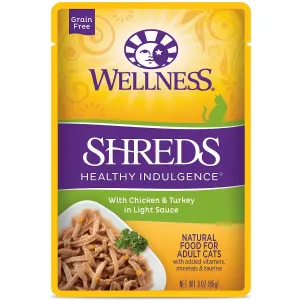 Wellness Healthy Indulgence Shreds Chicken & Turkey in Light Sauce Wet Cat Food