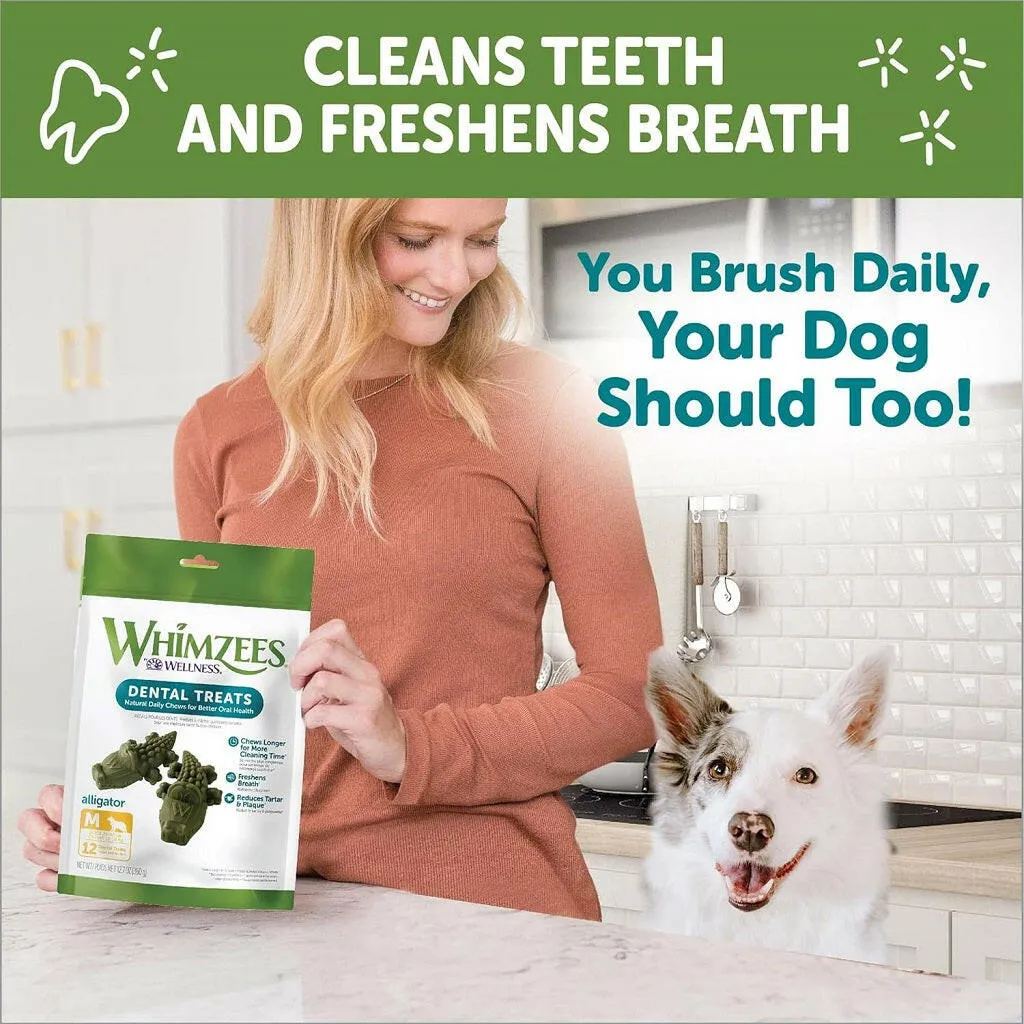 WHIMZEES by Wellness Alligator Natural Grain Free Dental Chews For Medium Dogs (12 pc)