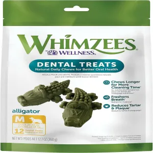 WHIMZEES by Wellness Alligator Natural Grain Free Dental Chews For Medium Dogs (12 pc)