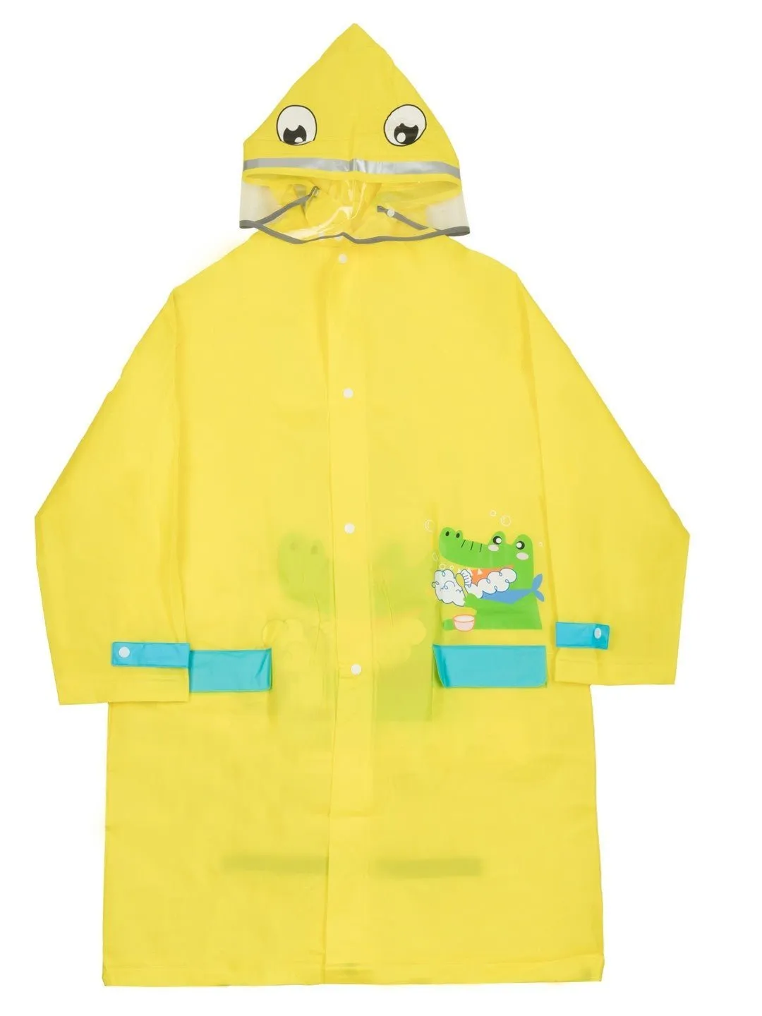 Yellow Playful Crocodile Raincoat for boys