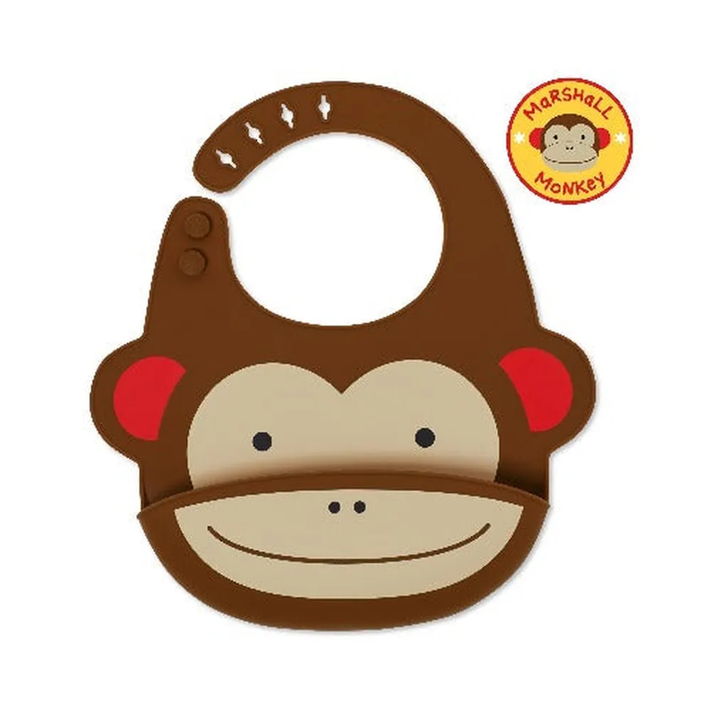 Zoo Fold & Go Silicone Bib
-Monkey